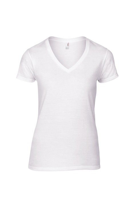 T-shirt Femme Col V Premium - White imprimé et personnalisé pour