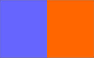 Bleu sapphire / orange electrique