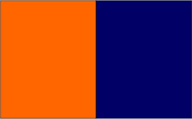 Orange / bleu marine