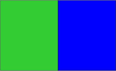 Vert lime / bleu royal