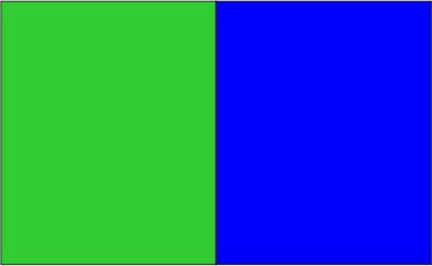 Vert lime / bleu royal