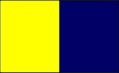 jaune fluo / bleu marine