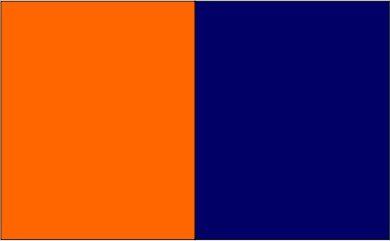 Orange fluo / bleu marine