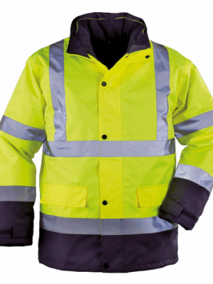 Parka 4‑en‑1 Coverguard Roadway HV7ROPY. Oxford 300 g/m², polaire amovible, haute visibilité, zips & rabats.