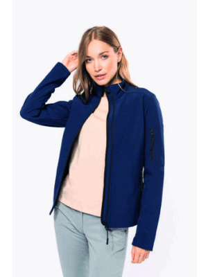 Veste softshell femme Kariban K400, 300 g/m². 3 couches, doublure micropolaire, coupe cintrée. Idéale pour la personnalisation textile professionnelle outdoor. bleu royal