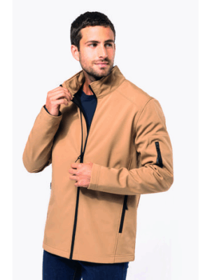 Veste softshell Kariban K401 homme. 300 g/m², 3 couches, coupe droite, résistante et confortable. Idéale pour la personnalisation textile professionnelle. sable