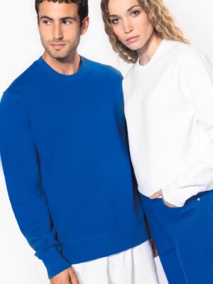 rond unisexe. 80 % coton / 20 % polyester, 280 g/m². Confortable, durable, idéal pour personnalisation textile professionnelle. blanc /royal bleu