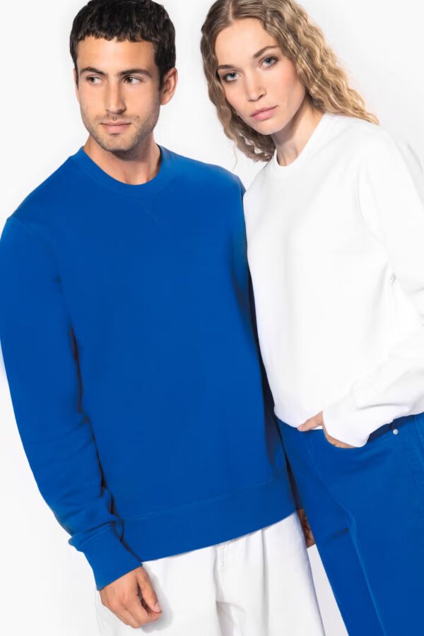 rond unisexe. 80 % coton / 20 % polyester, 280 g/m². Confortable, durable, idéal pour personnalisation textile professionnelle. blanc /royal bleu