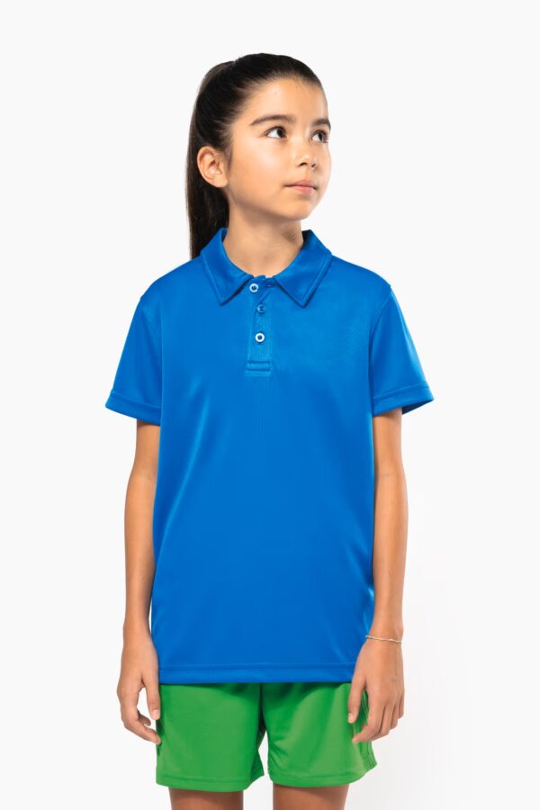 Polo PA484 enfant PROACT® : 100 % polyester interlock (145 g/m²) avec 50 % Cool Plus®. Respirant, séchage rapide, patte 3 boutons, coutures doubles – prêt à personnaliser. blue aqua