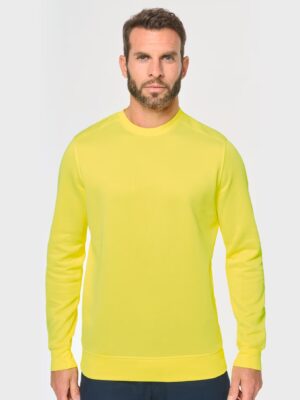 Sweat-shirt WK405 unisexe, polyester recyclé & coton. 280 g/m². Idéal pour entreprises engagées, personnalisation textile pro et rebranding durable. jaune fluo