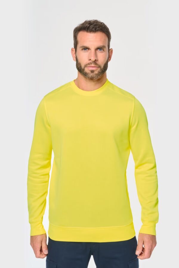 Sweat-shirt WK405 unisexe, polyester recyclé & coton. 280 g/m². Idéal pour entreprises engagées, personnalisation textile pro et rebranding durable. jaune fluo
