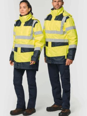 Parka WK660 WK unisexe : 4 en 1, recyclée et fonctionnelle. Idéale pour le travail, la sécurité, les activités outdoor et la personnalisation textile professionnelle.