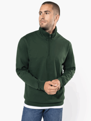 Sweat-shirt col zippé homme K478 Kariban. Confortable, résistant et idéal pour la personnalisation. Parfait pour un look décontracté ou professionnel.