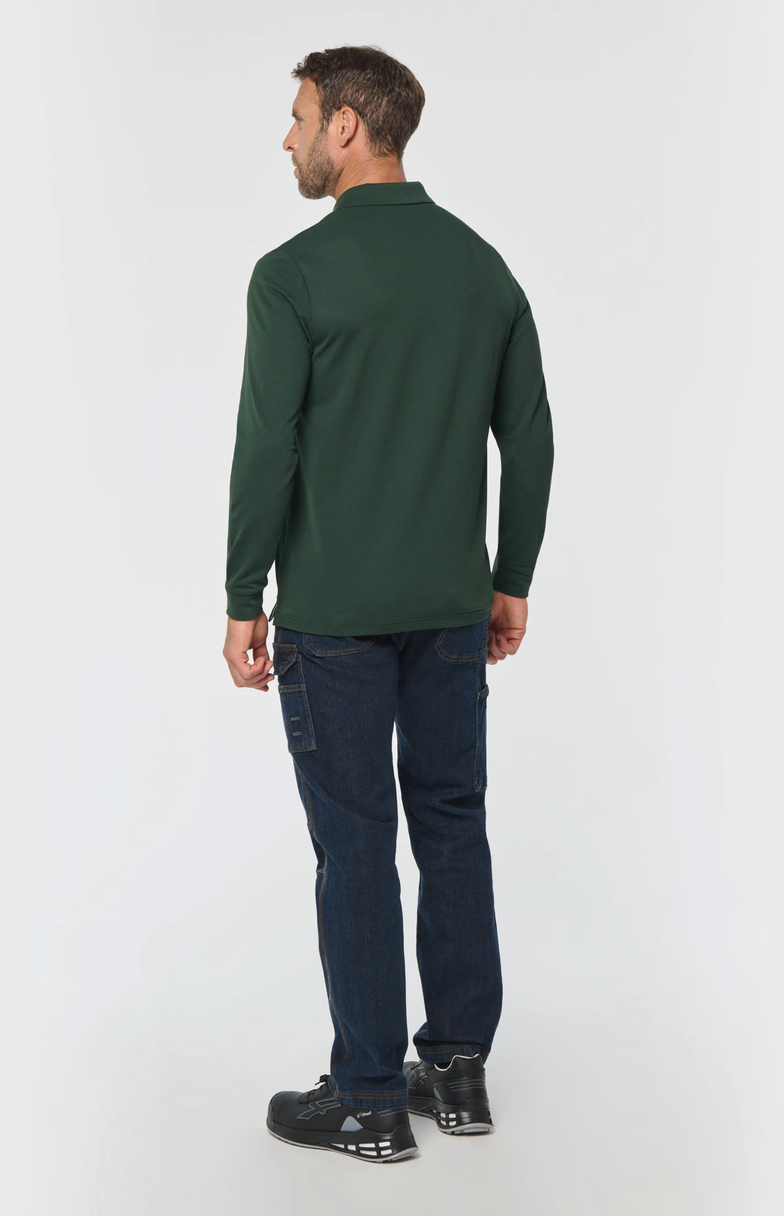 Polo manches longues homme WK276 WK. Designed To Work. Confortable, résistant et professionnel, idéal pour les tenues de travail personnalisées.