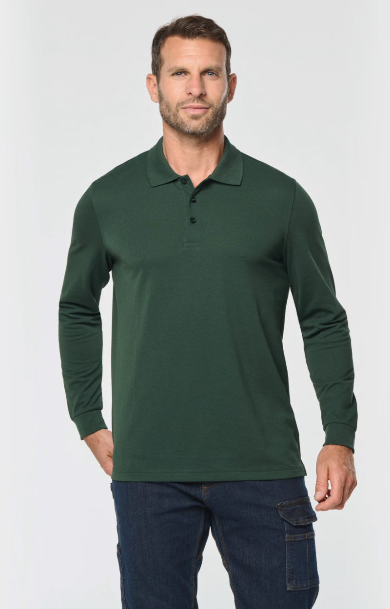 Polo manches longues homme WK276 WK. Designed To Work. Confortable, résistant et professionnel, idéal pour les tenues de travail personnalisées.