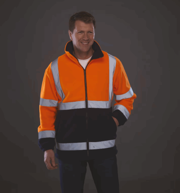 Veste polaire YHVK08 YOKO. Haute visibilité, confortable et résistante, idéale pour le travail extérieur et la personnalisation textile.