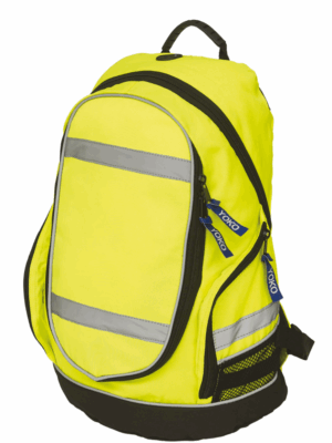 Sac à dos "London" YYK8001 Kimood. Fonctionnel, léger et résistant, idéal pour les déplacements quotidiens et la personnalisation textile. Jaune