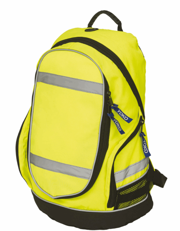 Sac à dos "London" YYK8001 Kimood. Fonctionnel, léger et résistant, idéal pour les déplacements quotidiens et la personnalisation textile. Jaune