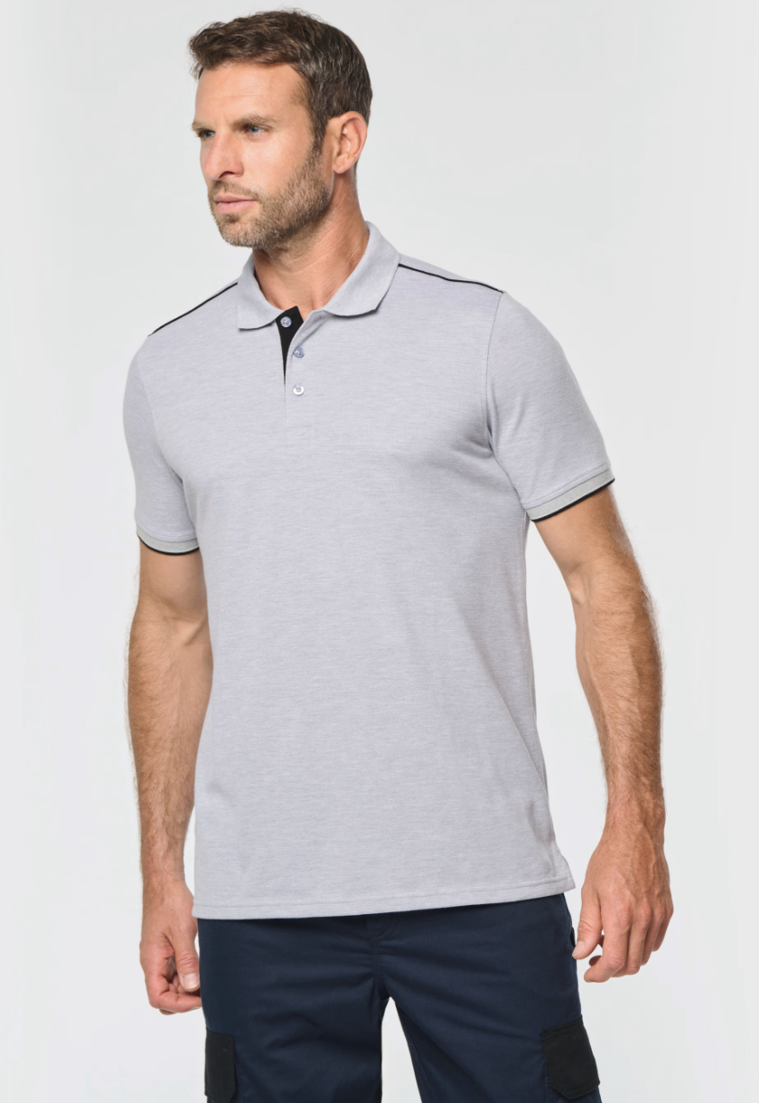 Polo Day To Day contrasté manches courtes homme WK270 WK. Designed To Work. Élégant, confortable et résistant, parfait pour les tenues professionnelles personnalisées.