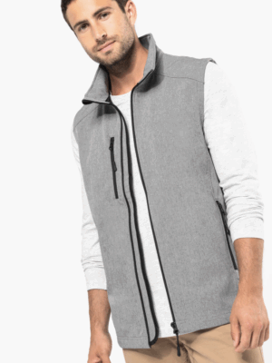 Bodywarmer homme K403 softshell : léger, coupe-vent et chaud, idéal pour le travail, les activités extérieures et la personnalisation textile.