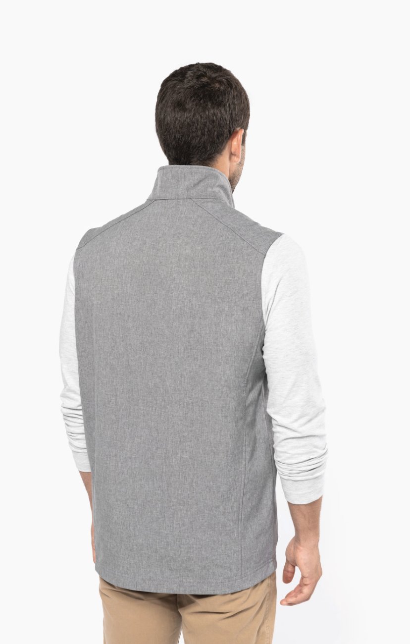 Bodywarmer homme K403 softshell : léger, coupe-vent et chaud, idéal pour le travail, les activités extérieures et la personnalisation textile.