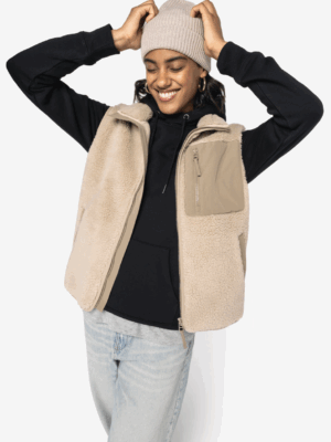 Bodywarmer unisexe NS624 en sherpa recyclé, chaud, doux et confortable. Parfait pour un usage quotidien ou professionnel, et entièrement personnalisable.