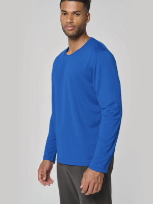 T-shirt de sport homme PA443 à manches longues, léger et respirant. Idéal pour l’entraînement, le running et la personnalisation textile sportive.