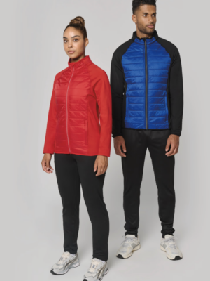 Veste de sport unisexe PA233 bi-matière, respirante et fonctionnelle. Idéale pour l’entraînement, les activités outdoor et la personnalisation textile. Sporty grey / noir