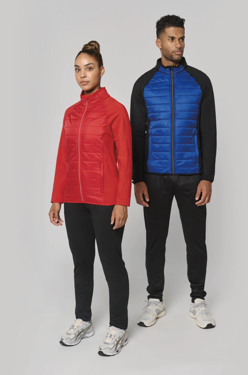 Veste de sport unisexe PA233 bi-matière, respirante et fonctionnelle. Idéale pour l’entraînement, les activités outdoor et la personnalisation textile. Sporty grey / noir