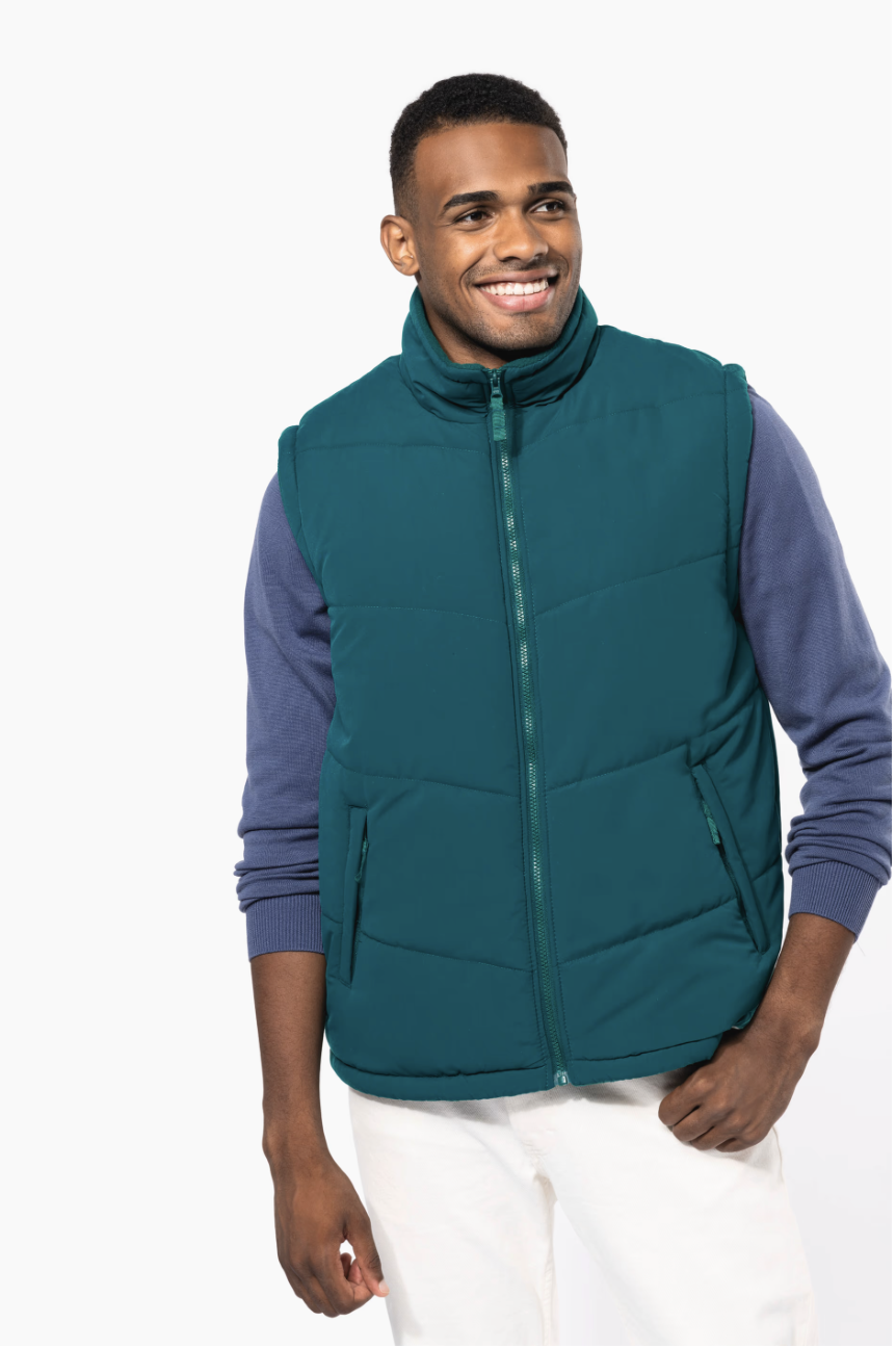 Bodywarmer unisexe K6118 : léger, chaud et doublé polaire, idéal pour le travail, les activités extérieures et la personnalisation textile.