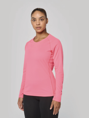 T-shirt de sport femme PA444 à manches longues, léger et respirant. Idéal pour l’entraînement, le running et la personnalisation textile sportive.
