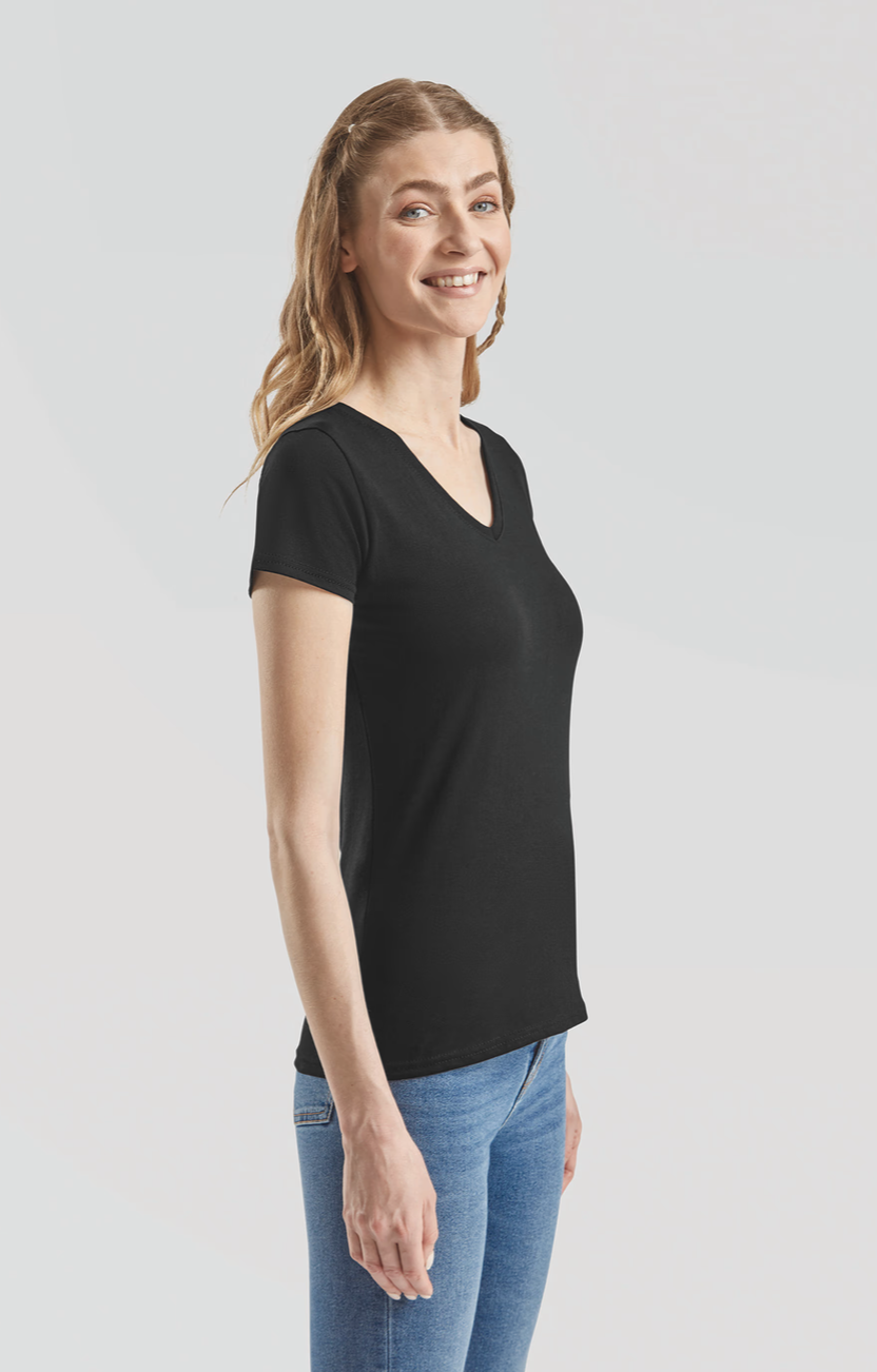 T-shirt femme SC61398 col V Valueweight, confortable et polyvalent. Conçu en coton doux, idéal pour le quotidien et la personnalisation textile.